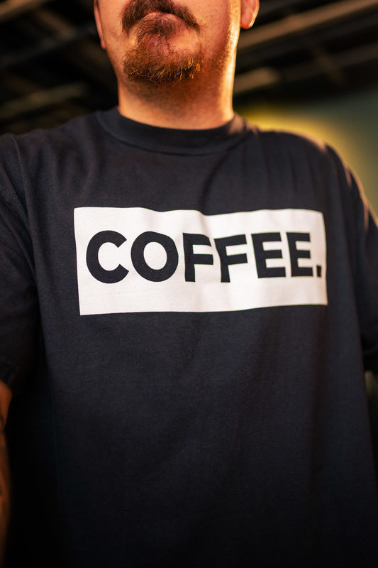 "COFFEE" Shirt Black on White